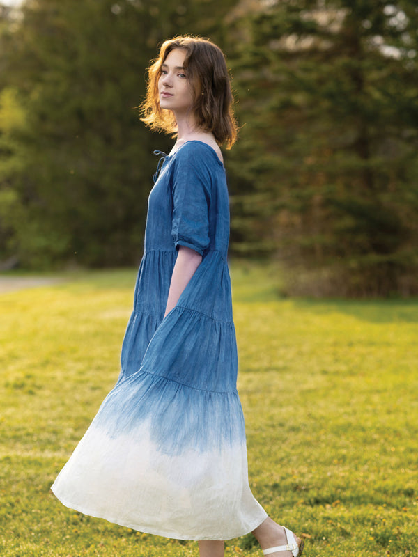 rench Blue Linen tunic dress  Handmade by Superior Custom Linens