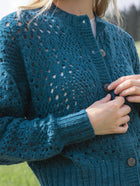 Crew-neck Lacy Cardigan