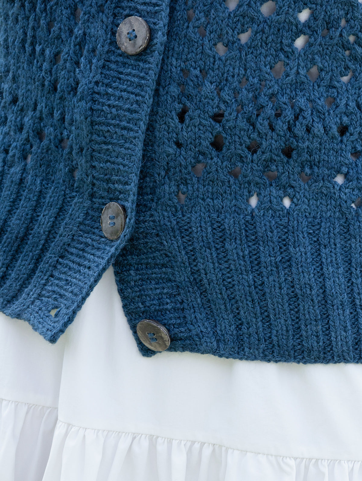 Crew-neck Lacy Cardigan