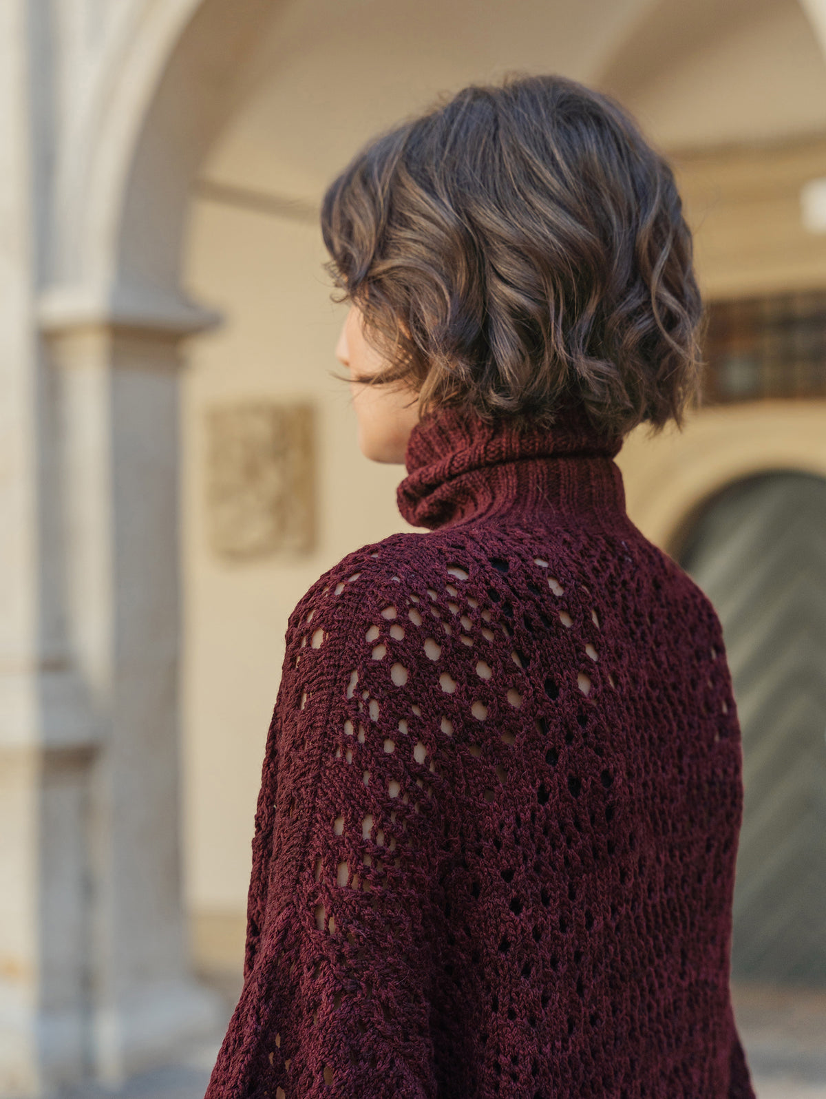 High-neck Lacy Sweater