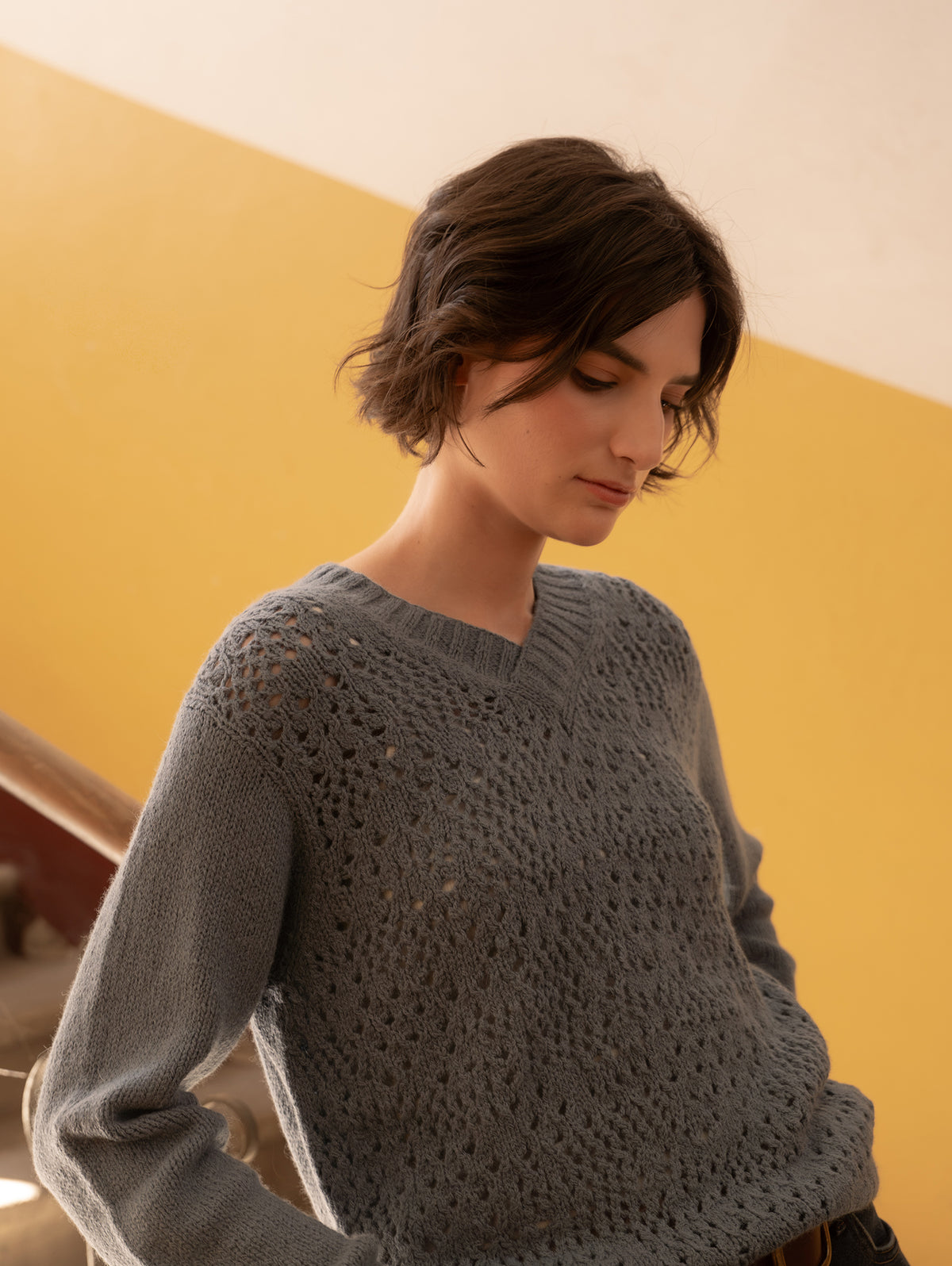V-neck Lacy Sweater
