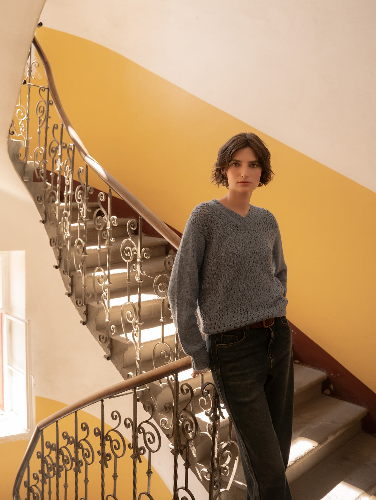 V-neck Lacy Sweater