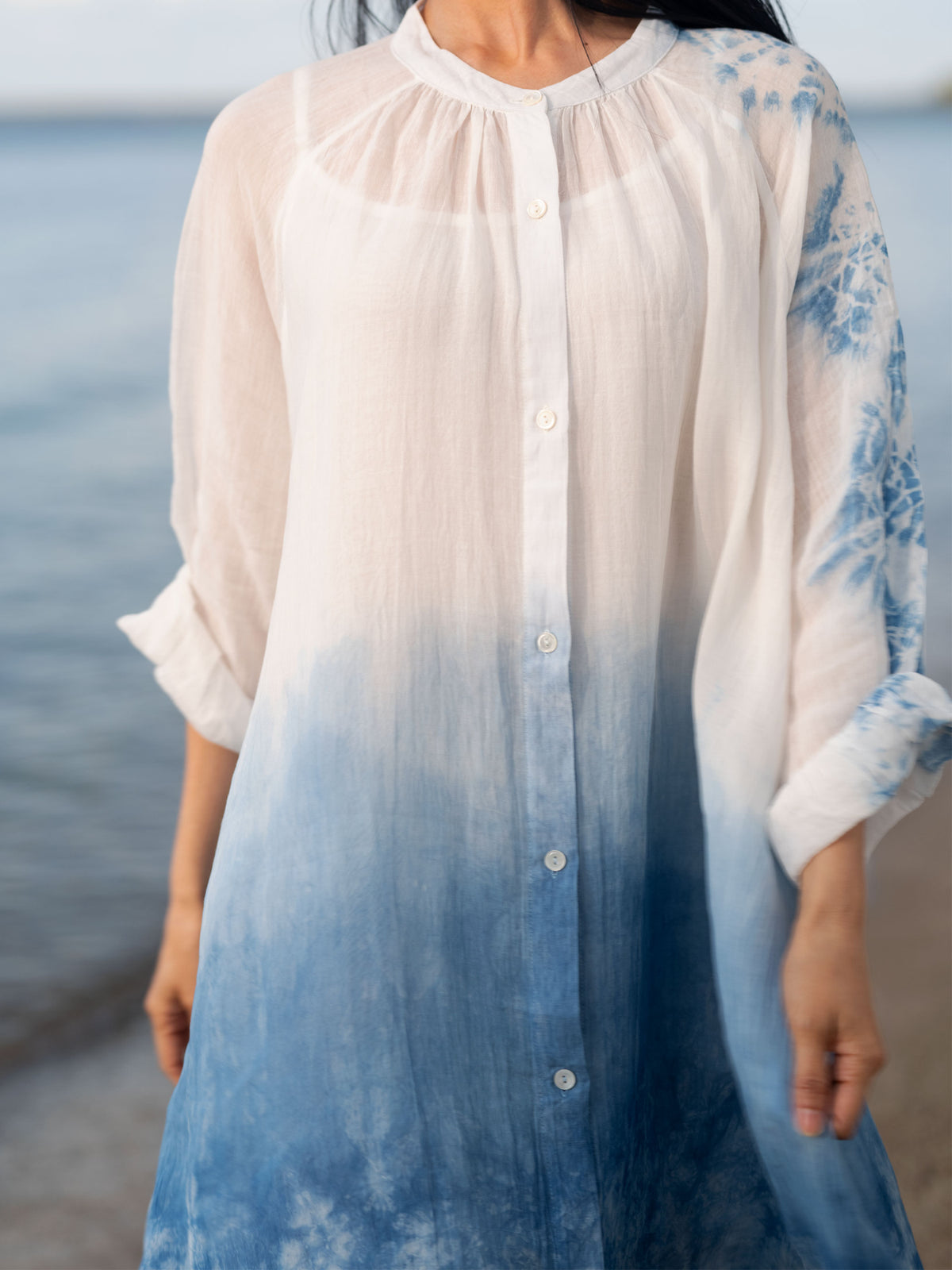 Handmade Cloud Tie-Dyed Organic Ramie Dress Handmade Cloud Tie-Dyed Organic Ramie Dress