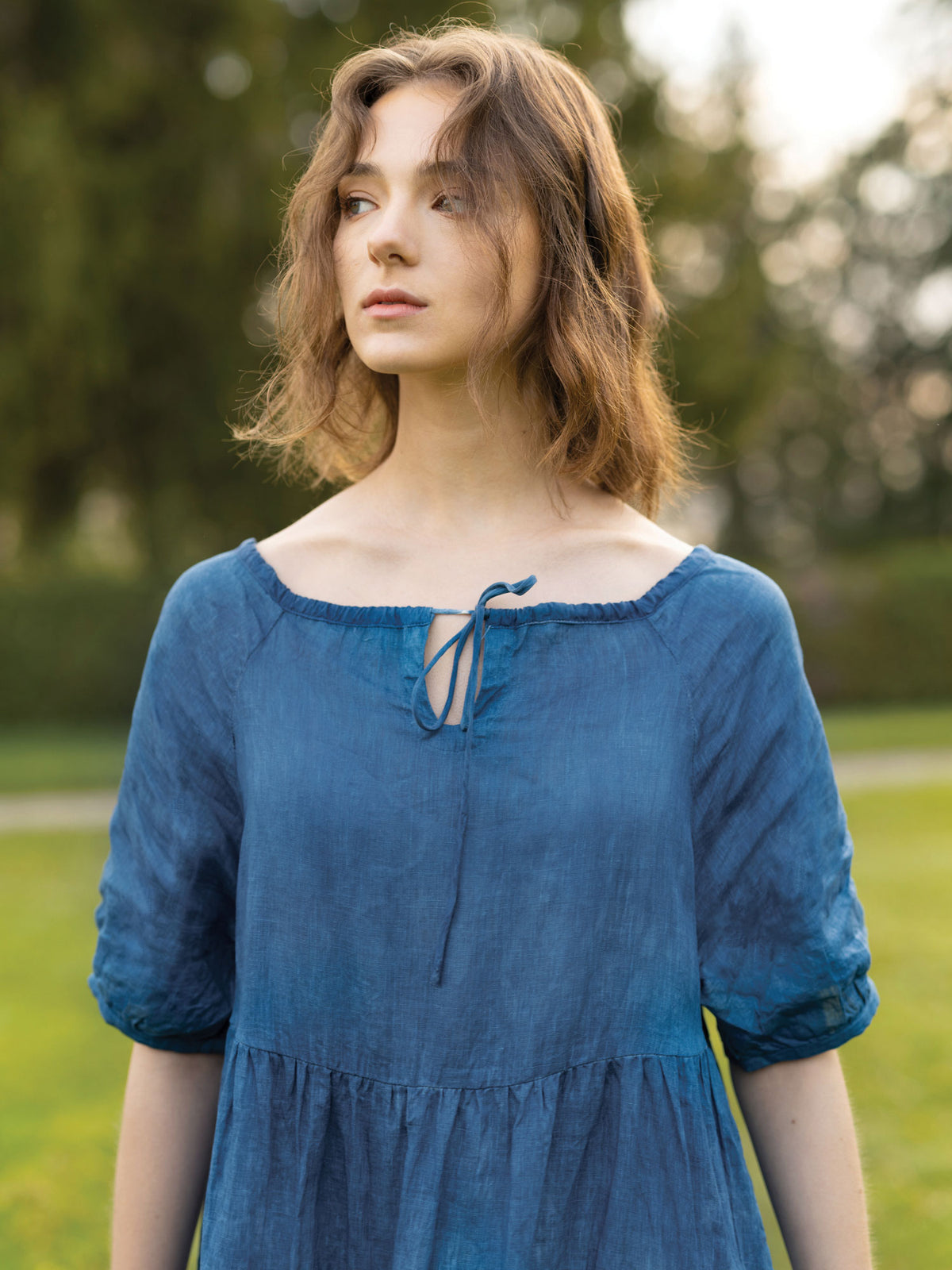 Handmade Tie-Dyed Organic Linen Dress - Magnifissance Handmade Tie-Dyed Organic Linen Dress - Magnifissance