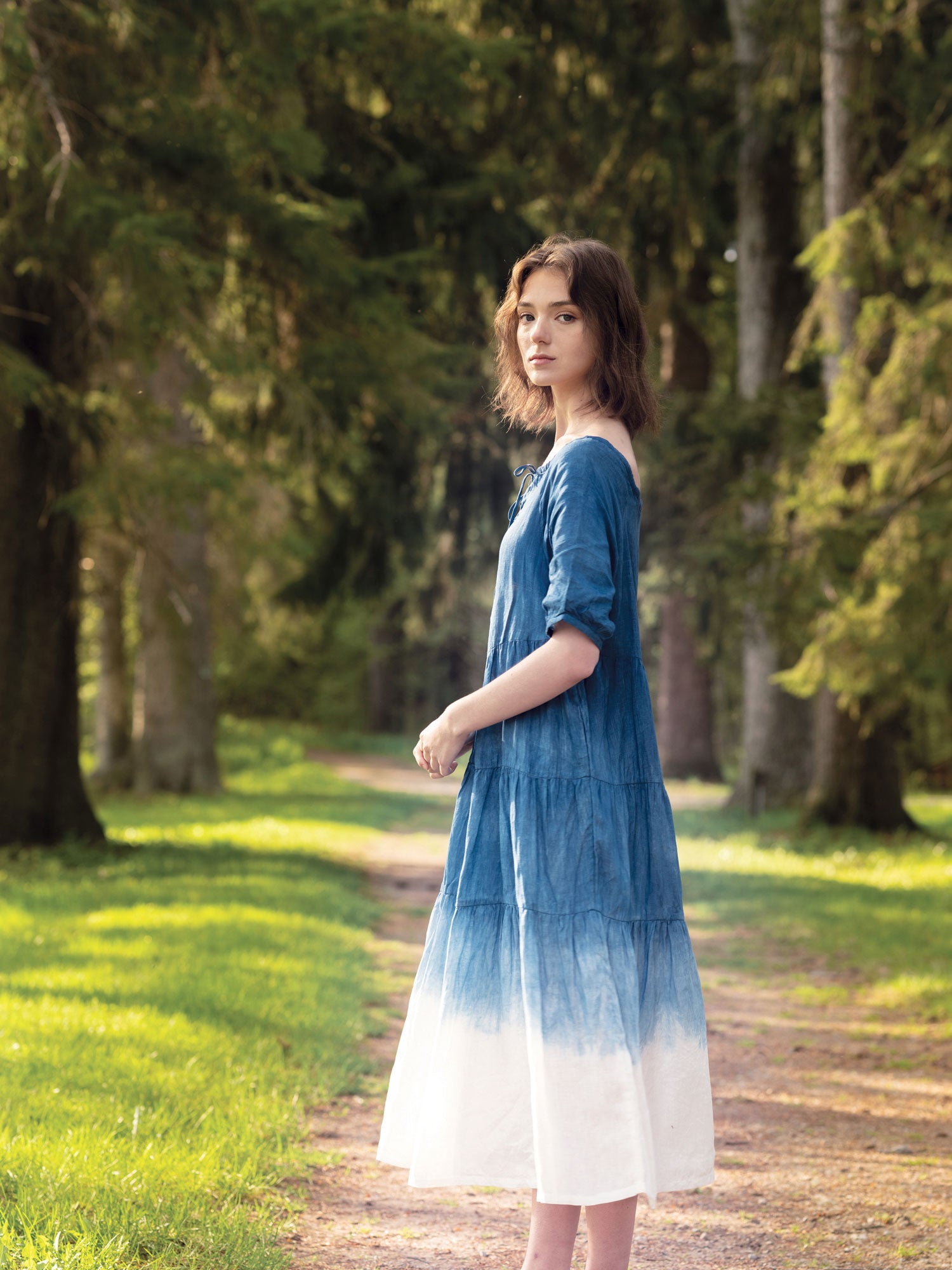 Handmade Tie-Dyed Organic Linen Dress 1