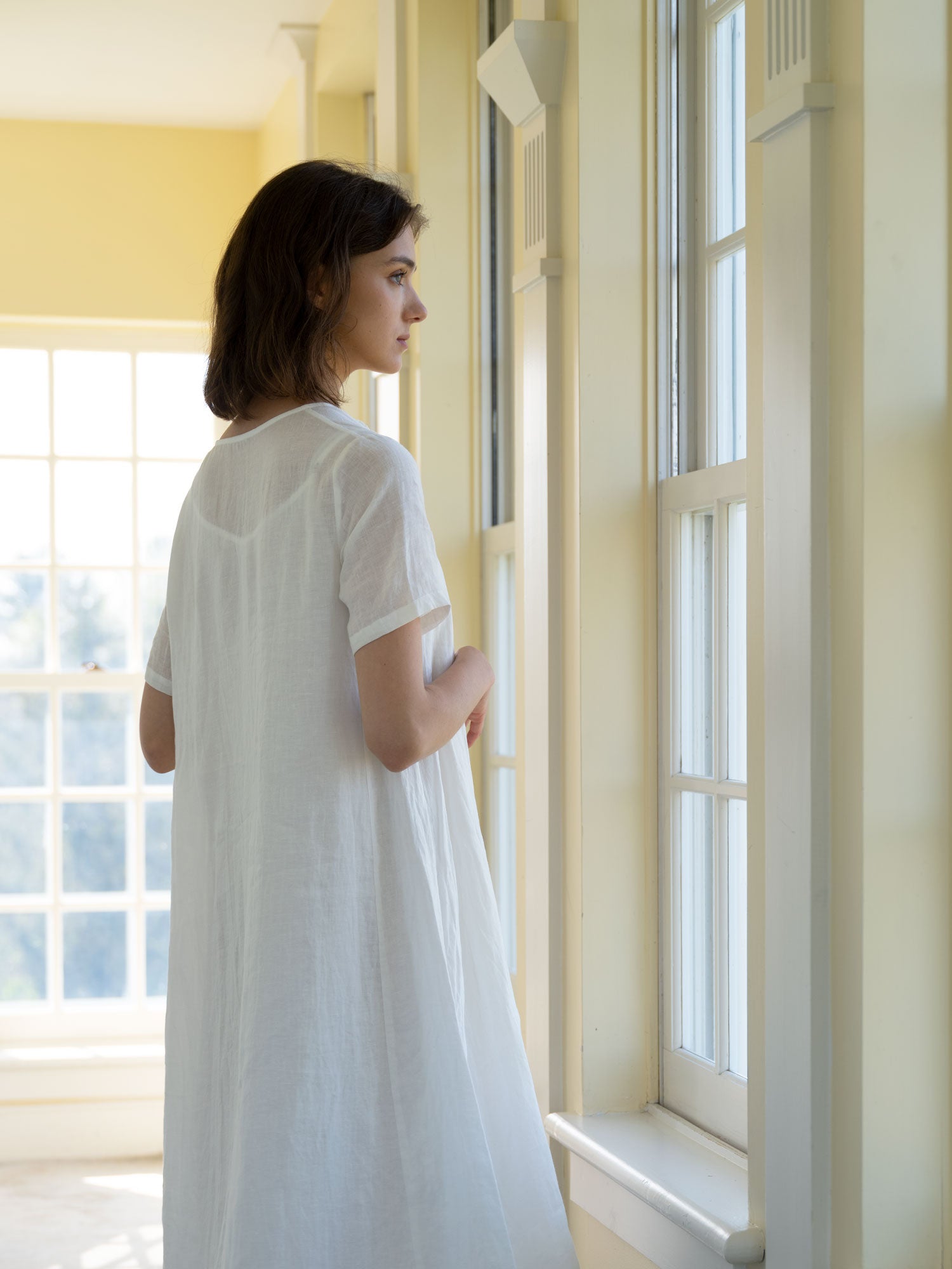 Fine Linen Dress With Pintuck Detail - Magnifissance Store