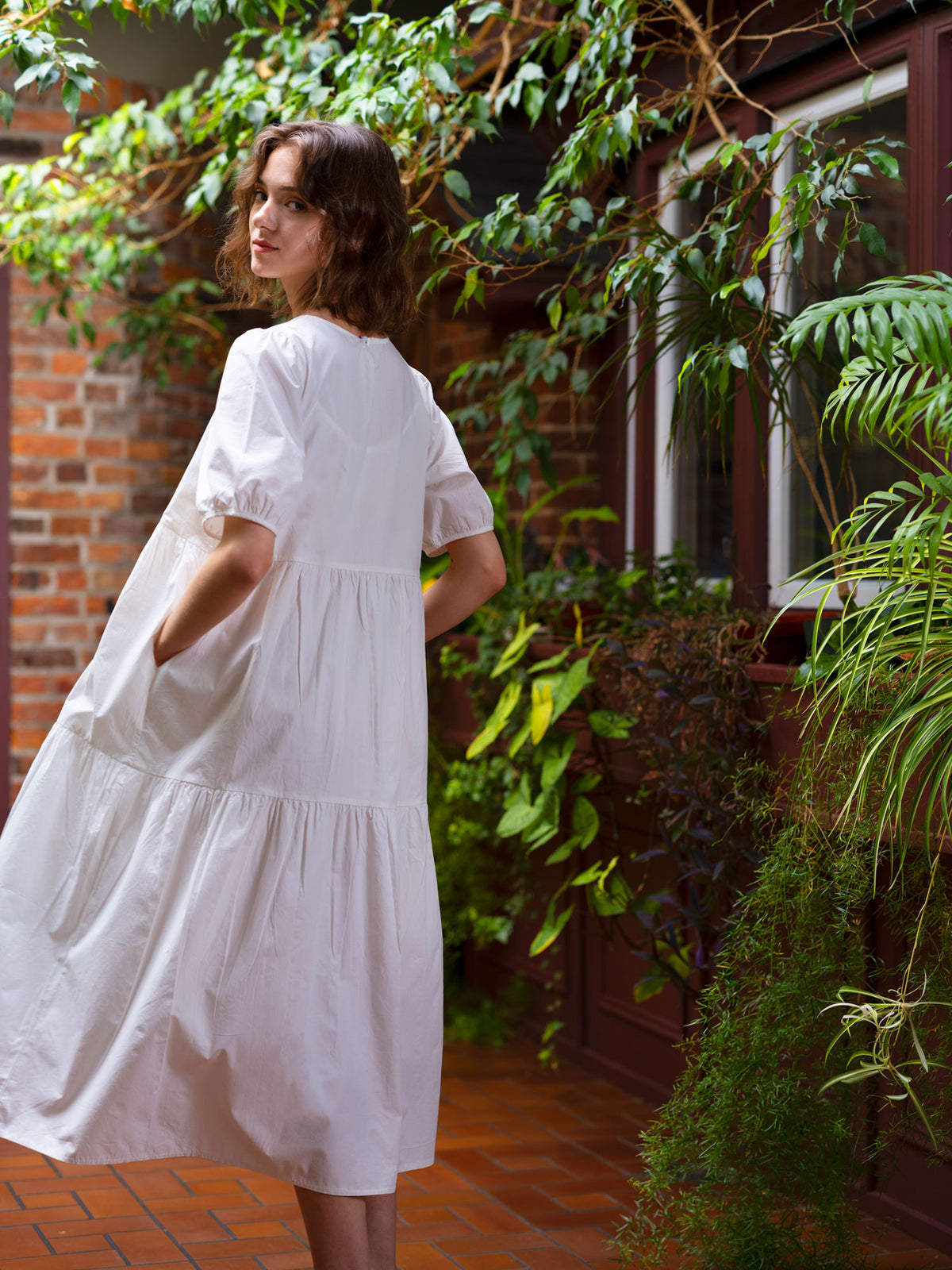 Tiered Cotton Dress - Magnifissance Tiered Cotton Dress - Magnifissance