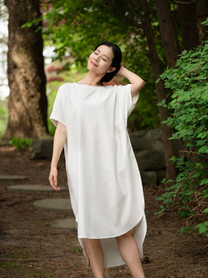 white linen t shirt dress 7DIAMONDS Women's Core T-Shirt Dress in White | Size Large