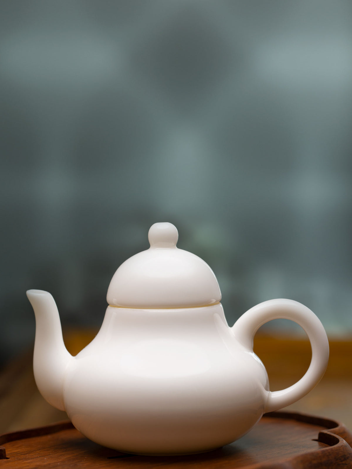 Si Ting Teapot in White Porcelain 3