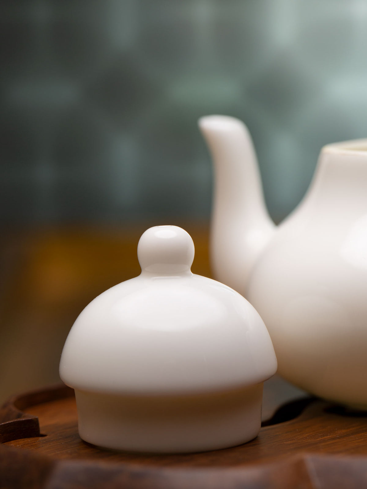 Si Ting Teapot in White Porcelain 6