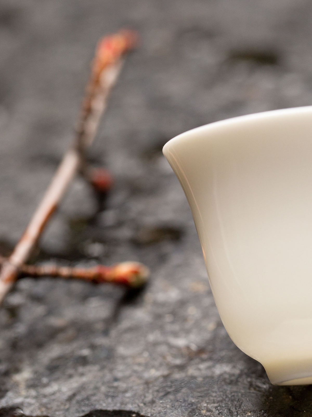 Flared Rim White Porcelain Teacup