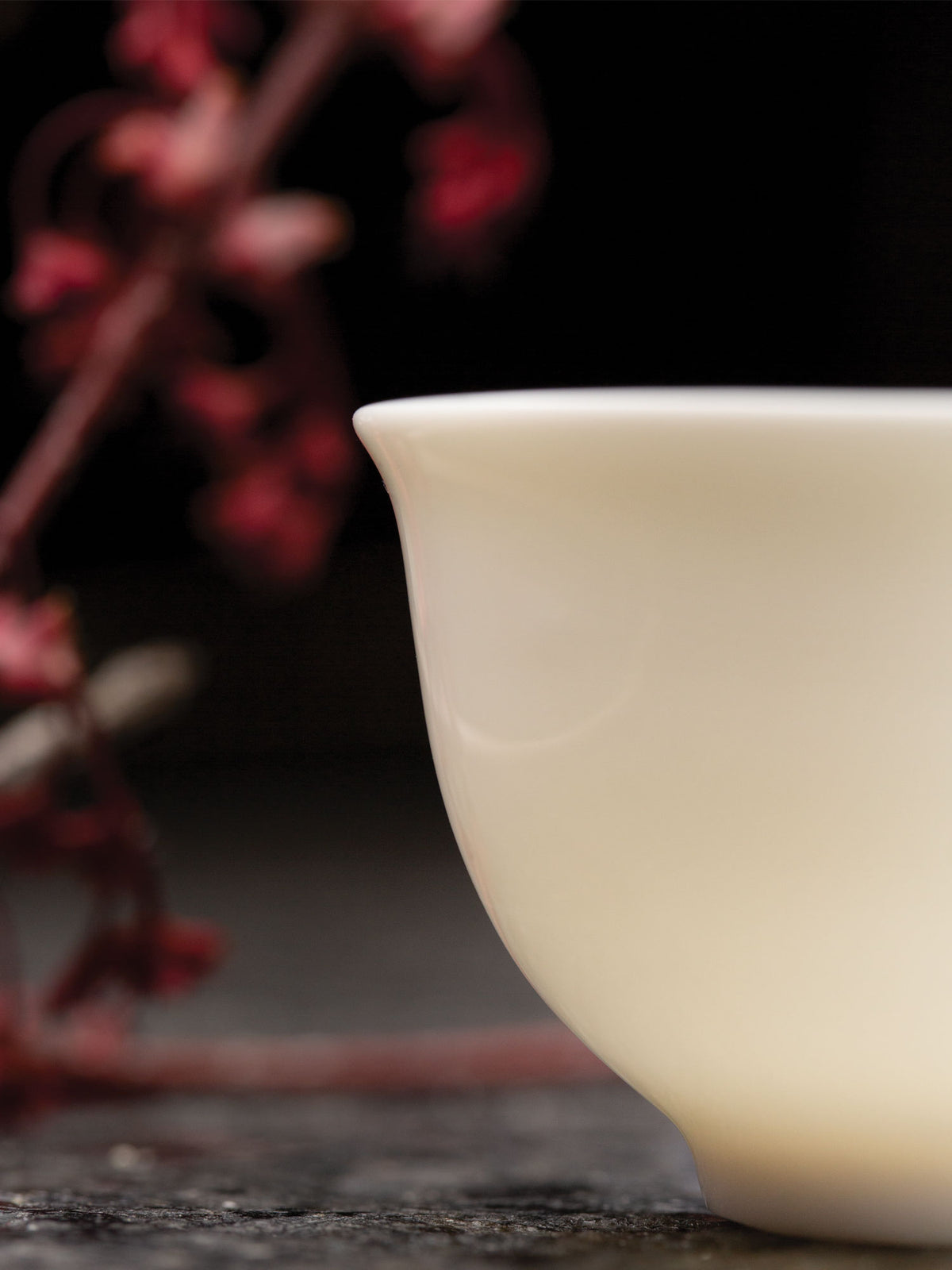 Wide White Porcelain Teacup