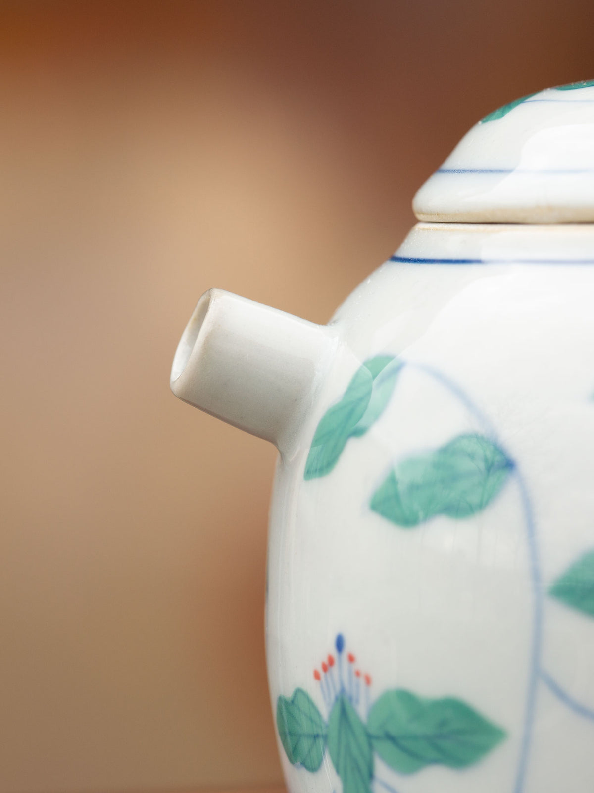Hand-Painted Teapot with Vine Motif Success 5