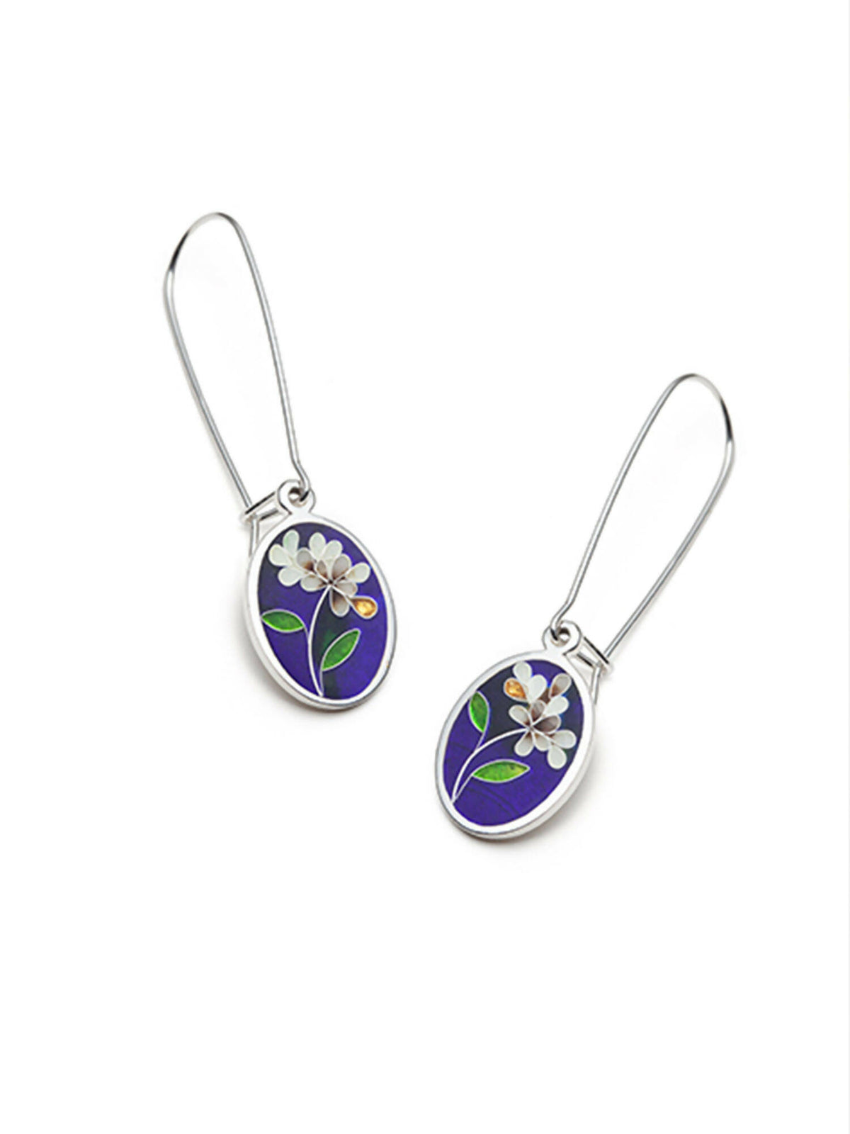Bleu floral drop earrings