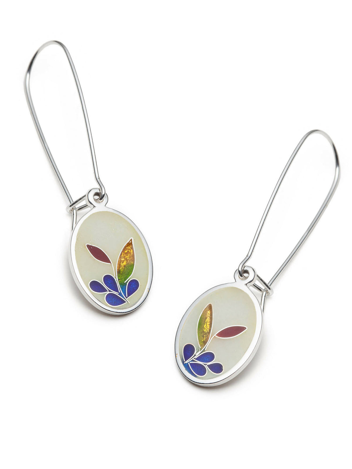 White floral drop earrings